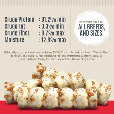 Beef Cheek Rolls Bully Dusted 9 to 12-in Dog Treats, 3 count