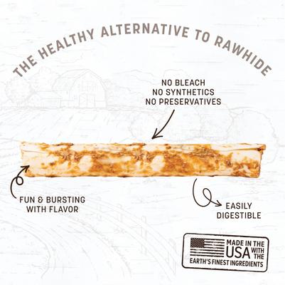 No-Hide Large Rolls Long Lasting Natural Rawhide Alternative Beef Recipe Chew Dog Treats, 1 count