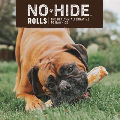 No-Hide Large Rolls Long Lasting Natural Rawhide Alternative Beef Recipe Chew Dog Treats, 1 count