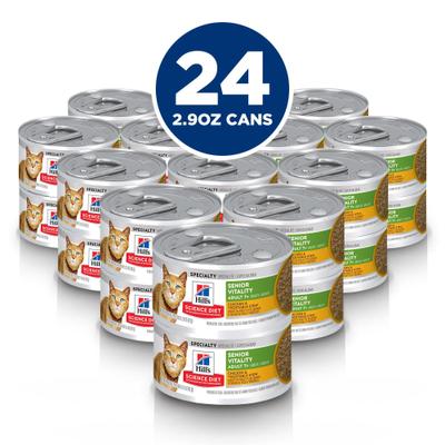 Adult 7+ Senior Vitality Chicken & Vegetable Stew Wet Cat Food, 2.9-oz can, case of 24