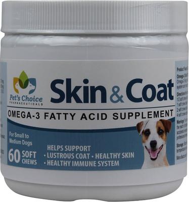 Skin & Coat Small to Medium Breed Soft Chews Dog Supplements, 60 count