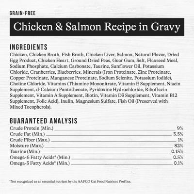 Minced Chicken & Salmon Recipe in Gravy Grain-Free Canned Cat Food, 3-oz can, case of 24