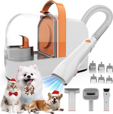 PG10 Dog & Cat Grooming Vacuum Kit, White/ Orange