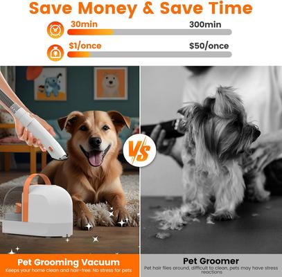 PG10 Dog & Cat Grooming Vacuum Kit, White/ Orange