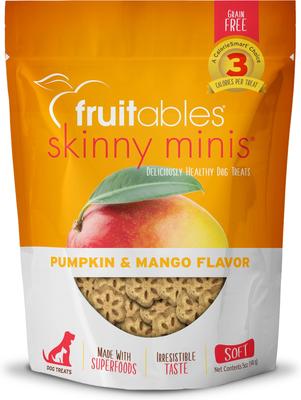 Bundle: Variety Pack - Fruitables Skinny Minis Pumpkin & Mango Flavor Soft & Chewy Dog Treats, Chicken & Apple Bacon Flavors