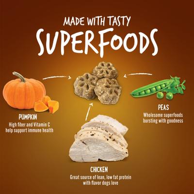 Bundle: Variety Pack - Fruitables Skinny Minis Pumpkin & Mango Flavor Soft & Chewy Dog Treats, Chicken & Apple Bacon Flavors