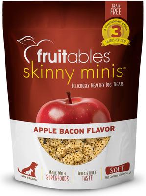 Bundle: Variety Pack - Fruitables Skinny Minis Pumpkin & Mango Flavor Soft & Chewy Dog Treats, Chicken & Apple Bacon Flavors