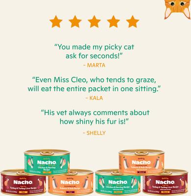 Made by Nacho Wild-Caught Chicken & Herring Recipe with Bone Broth Minced Wet Cat Food, 3-oz can, case of 6