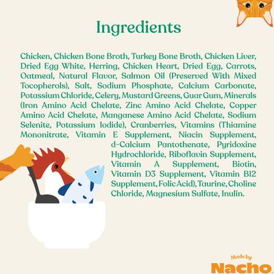 Made by Nacho Wild-Caught Chicken & Herring Recipe with Bone Broth Minced Wet Cat Food, 3-oz can, case of 6