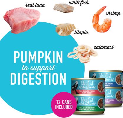 Bundle: Tiki Cat Stix Salmon in Gravy Grain-Free Wet Cat Treat, 0.5-oz pouch, pack of 6 + Tiki Cat Aloha Friends Variety Pack Grain-Free Wet Cat Food, 3-oz can, case of 12