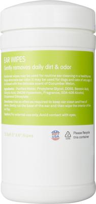 Cucumber Melon Dog & Cat Ear Wipes, 70 count