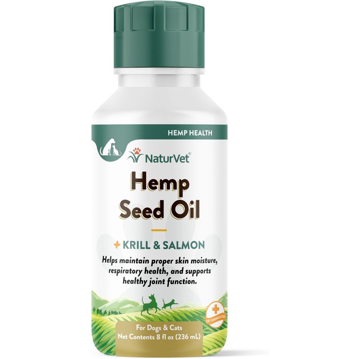 NaturVet Hemp Liquid Supplement aceite de cáñamo krill salmón frasco 8 fl oz 237 ml