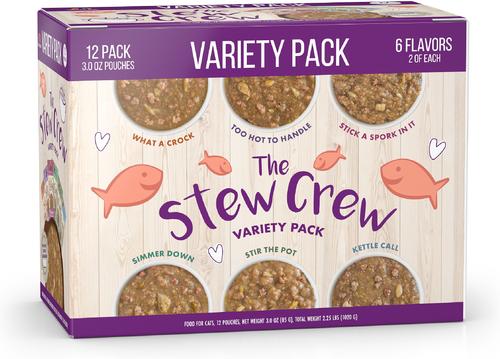 Classic Cat What a Crock Chicken & Salmon in Gravy Stew Cat Food Pouches, 3-oz pouch, 12 count