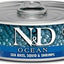N&D Ocean Sea Bass & Squid & Shrimp Grain-Free Wet Cat Food, 2.46-oz can, case of 6