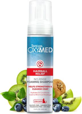 OxyMed Hairball Remedy No Rinse Waterless Cat Shampoo, 7.4-fl oz bottle
