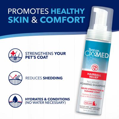 OxyMed Hairball Remedy No Rinse Waterless Cat Shampoo, 7.4-fl oz bottle