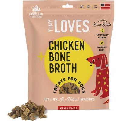 Premios para perros con sabor a pollo y caldo de hueso Tiny Loves, bolsa de 16 oz