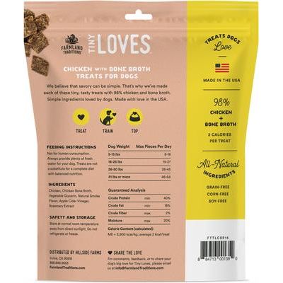 Premios para perros con sabor a pollo y caldo de hueso Tiny Loves, bolsa de 16 oz
