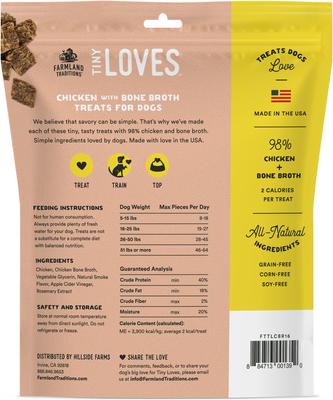Premios para perros con sabor a pollo y caldo de hueso Tiny Loves, bolsa de 16 oz