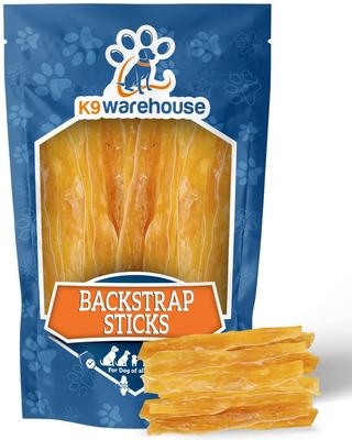 Backstrap Sticks Natural Dog Treats, 6-in, 12 count