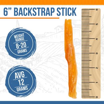 Backstrap Sticks Natural Dog Treats, 6-in, 12 count
