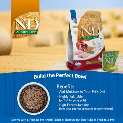 N&D Ancestral Grain Chicken & Pomegranate Recipe Medium & Maxi Adult Light Dry Dog Food, 5.5-lb bag