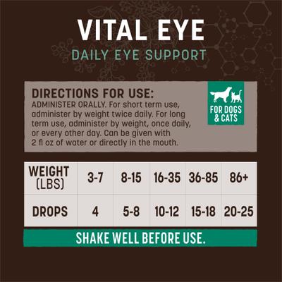 Apothecary Vital Eye Herbal Liquid Vision Supplement for Dogs & Cats, 2-fl oz bottle