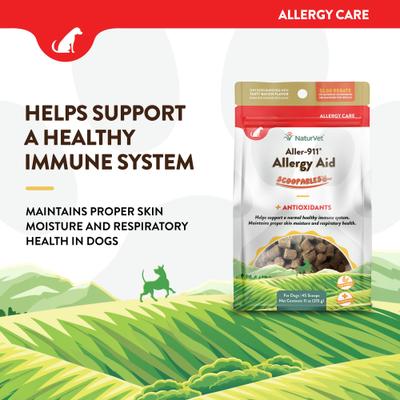 NaturVet, Aller-911 Allergy Aid Scoopable Tiny Bites, apoyo para alergias y piel de perros, sabor tocino ahumado, 312 g