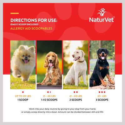 NaturVet, Aller-911 Allergy Aid Scoopable Tiny Bites, apoyo para alergias y piel de perros, sabor tocino ahumado, 312 g