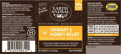 Apothecary Urinary & Kidney Relief Herbal Liquid Supplement for Dogs & Cats, 2-fl oz bottle