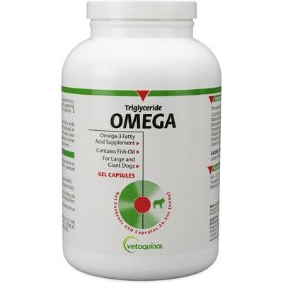 Suplemento de triglicéridos OMEGA con ácidos grasos Omega-3 para perros de razas grandes y gigantes, 250 unidades