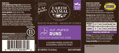 Apothecary No More Runs Herbal Liquid Digestive Supplement for Dogs & Cats, 2-fl oz bottle