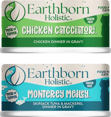 Bundle: Earthborn Holistic Monterey Medley Grain-Free Natural Canned Cat & Kitten Food, 5.5-oz, case of 24 + Earthborn Holistic Chicken Catcciatori Grain-Free Natural Adult Canned Cat Food, 5.5-oz, case of 24