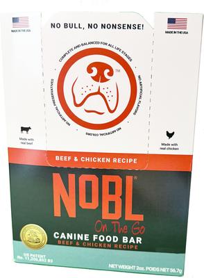 Canine "On the Go" Beef & Chicken Freeze-Dried Dog Food, 2-oz bar, 12 count