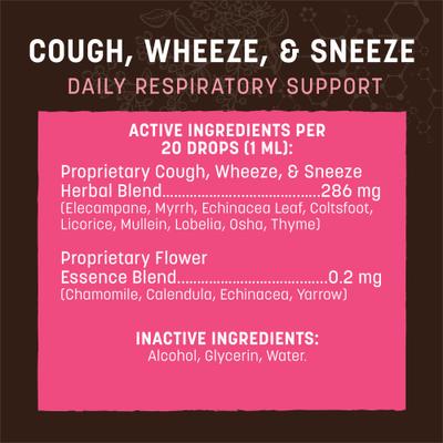 Apothecary Cough, Wheeze, & Sneeze Herbal Liquid Respiratory Supplement for Dogs & Cats, 2-fl oz bottle