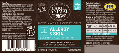 Apothecary Allergy & Skin Herbal Liquid Allergy Supplement for Dogs & Cats, 2-fl oz bottle