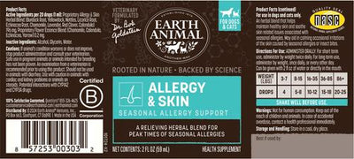 Apothecary Allergy & Skin Herbal Liquid Allergy Supplement for Dogs & Cats, 2-fl oz bottle