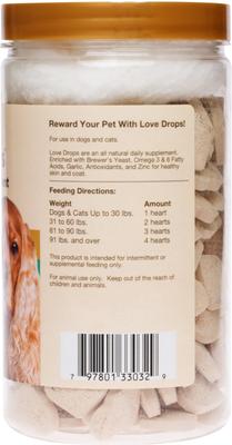 Love Drops Plus Omegas Peanut Butter Flavored Chewable Tablets Skin & Coat Supplement for Cats & Dogs, 200 count