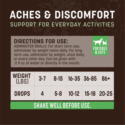 Apothecary Aches & Discomfort Herbal Liquid Joint Supplement for Dogs & Cats, 2-fl oz bottle