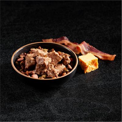 Loaf & Topper in Sauce Rotisserie Chicken Flavor with Bacon & Cheese Dog Food Trays, 3.5-oz, case of 24