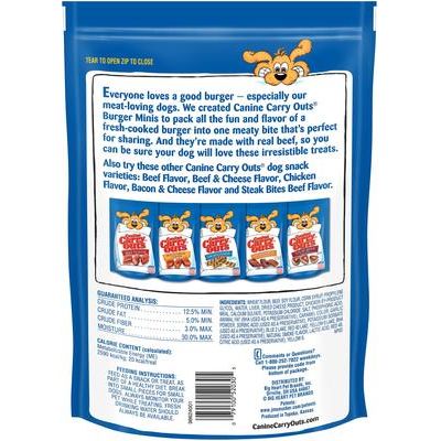 Golosinas para perros Burger Minis con sabor a carne, bolsa de 22.5 oz