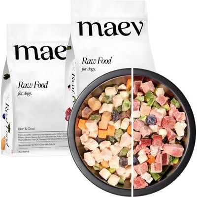 Paquete: MAEV Skin & Coat Alimento para perros de calidad humana con carne de res y pollo crudo congelado, paquete variado, 15 lb de carne de res y 15 lb de pollo