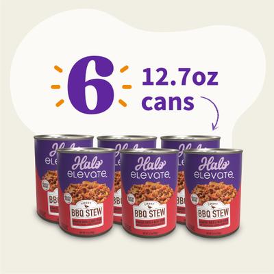 Elevate Smoky BBQ Braised Duck & Beef Stew with White Potatoes, Carrots & Brown Rice Wet Dog Food, 12.7-oz can, case of 6