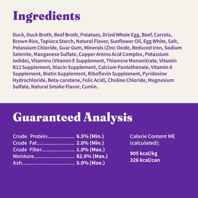 Elevate Smoky BBQ Braised Duck & Beef Stew with White Potatoes, Carrots & Brown Rice Wet Dog Food, 12.7-oz can, case of 6