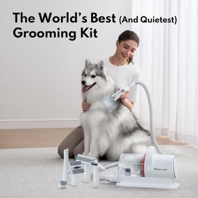 Cat & Small Pet Grooming Kit & Vacuum, White, 1.85-L