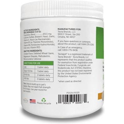 Suplemento masticable oral Naturals contra pulgas y garrapatas para perros y gatos, 120 unidades