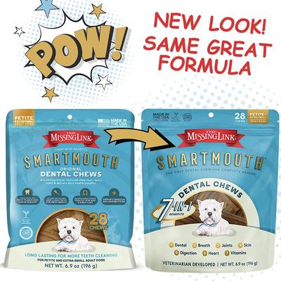 Smartmouth 7-in-1 Dental Chews for Petite & X-Small Dogs, 5 to 15-lbs, 28 count