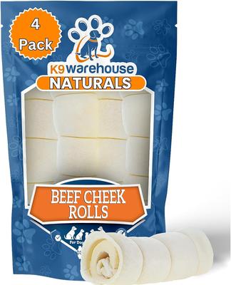 Beef Cheek Rolls 5 to 6-in Dog Treats, 4 count