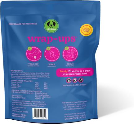 Wrap-Ups Bacon Cheeseburger Pill Wrapper Dog & Cat Treat, 30 count