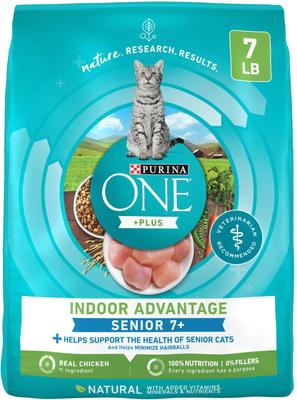 Indoor Advantage Senior 7+ High Protein Natural Dry Cat Food, 7-lb bag